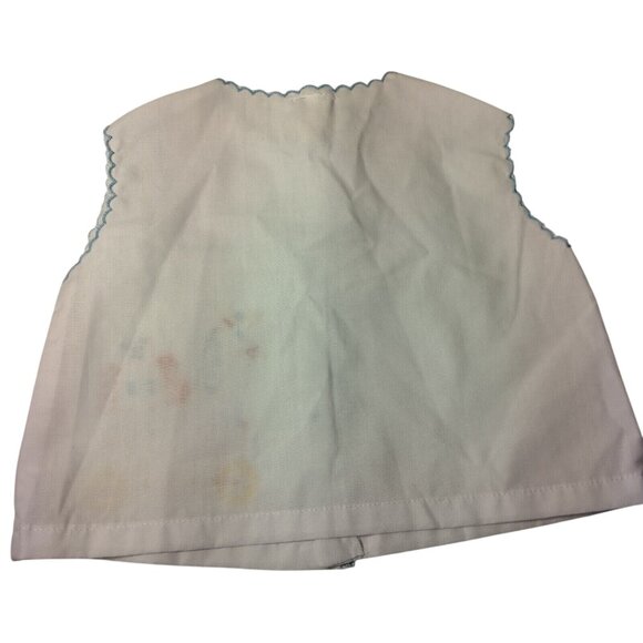 Vintage Baby Outfit White Sleeveless Shirt And Pants White Elephant Giraffe Set - Picture 6 of 10